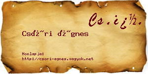 Csóri Ágnes névjegykártya